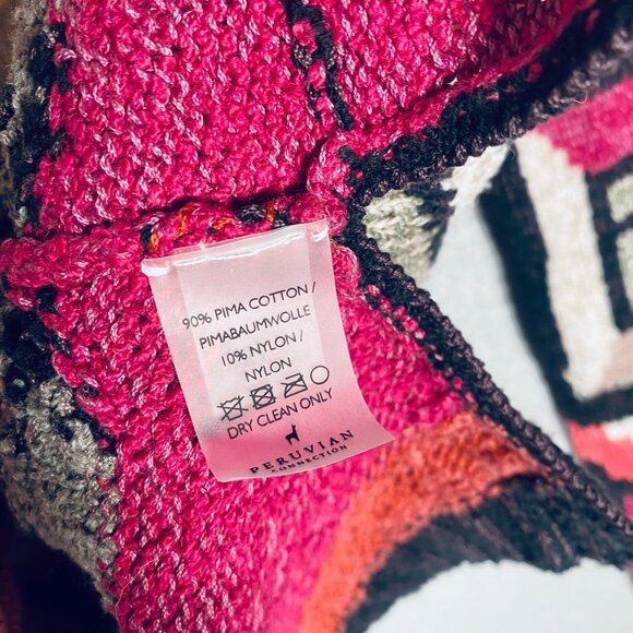 Peruvian Connection Sweater Womens XS Multicolor Pima Cotton Blend Pullover - Picture 6 of 12